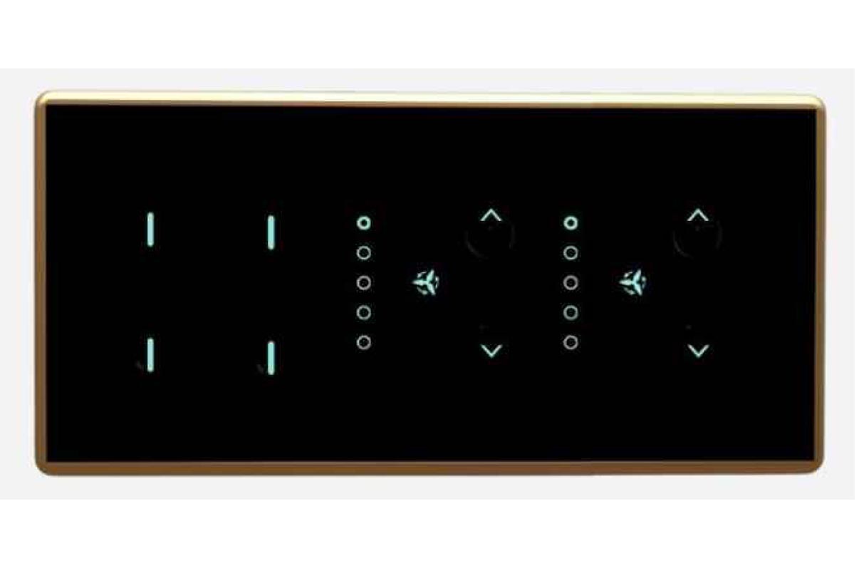 Full Glass Touch 4 Swith 2 Fan