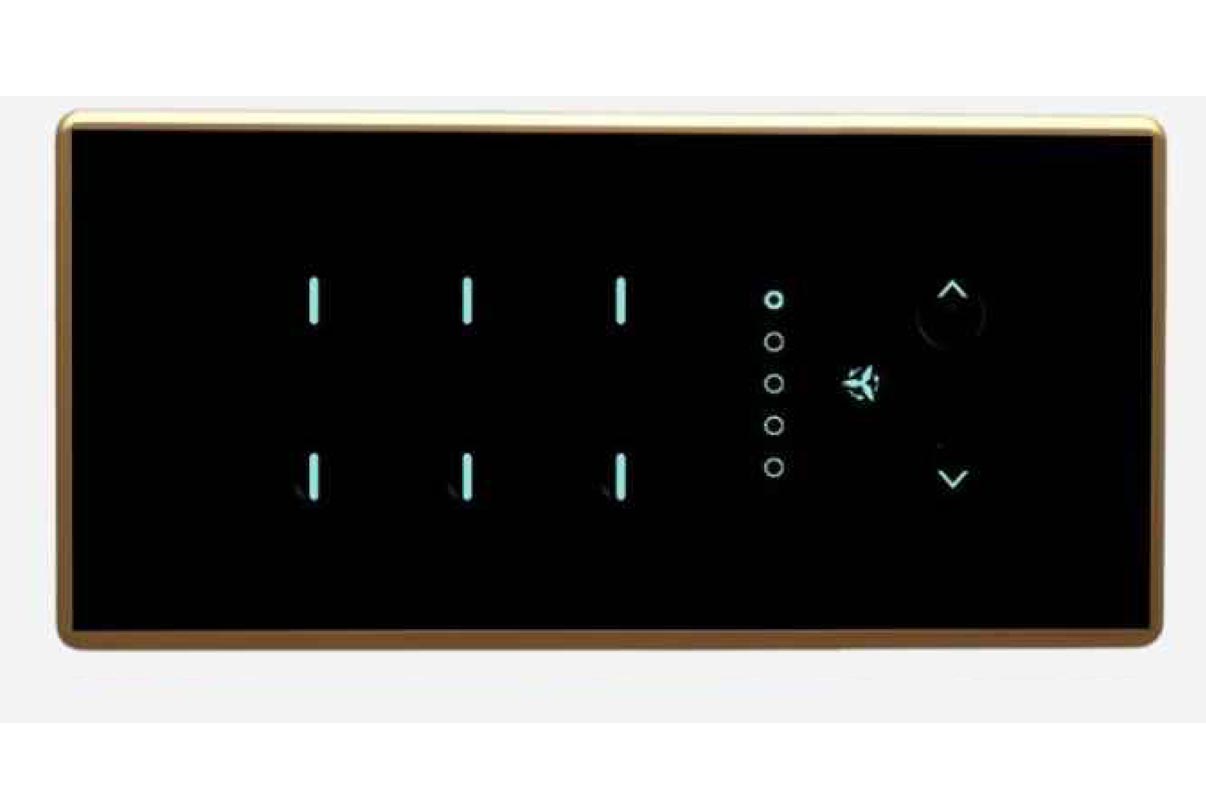 Full Glass Touch 6 Switch (1-25A) 1 Fan
