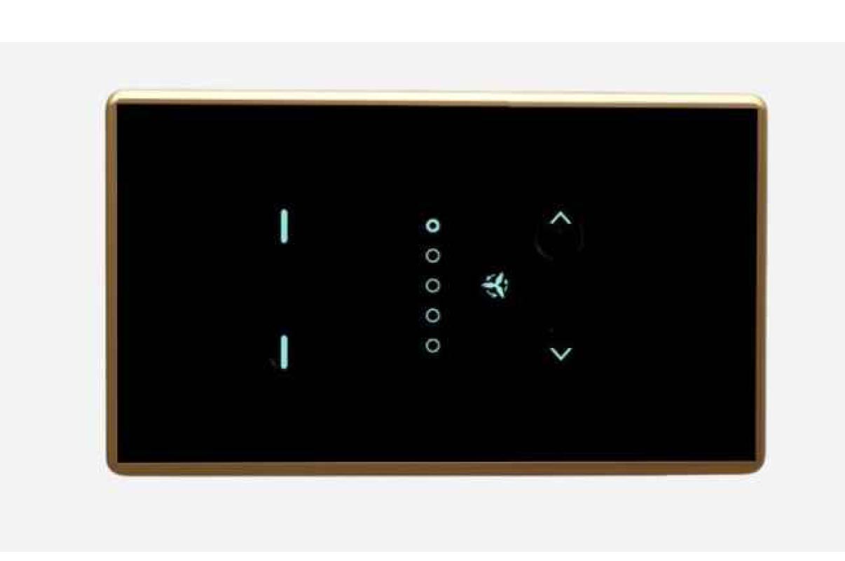 Full Glass Touch  2 Switch (1-25A) 1 Fan