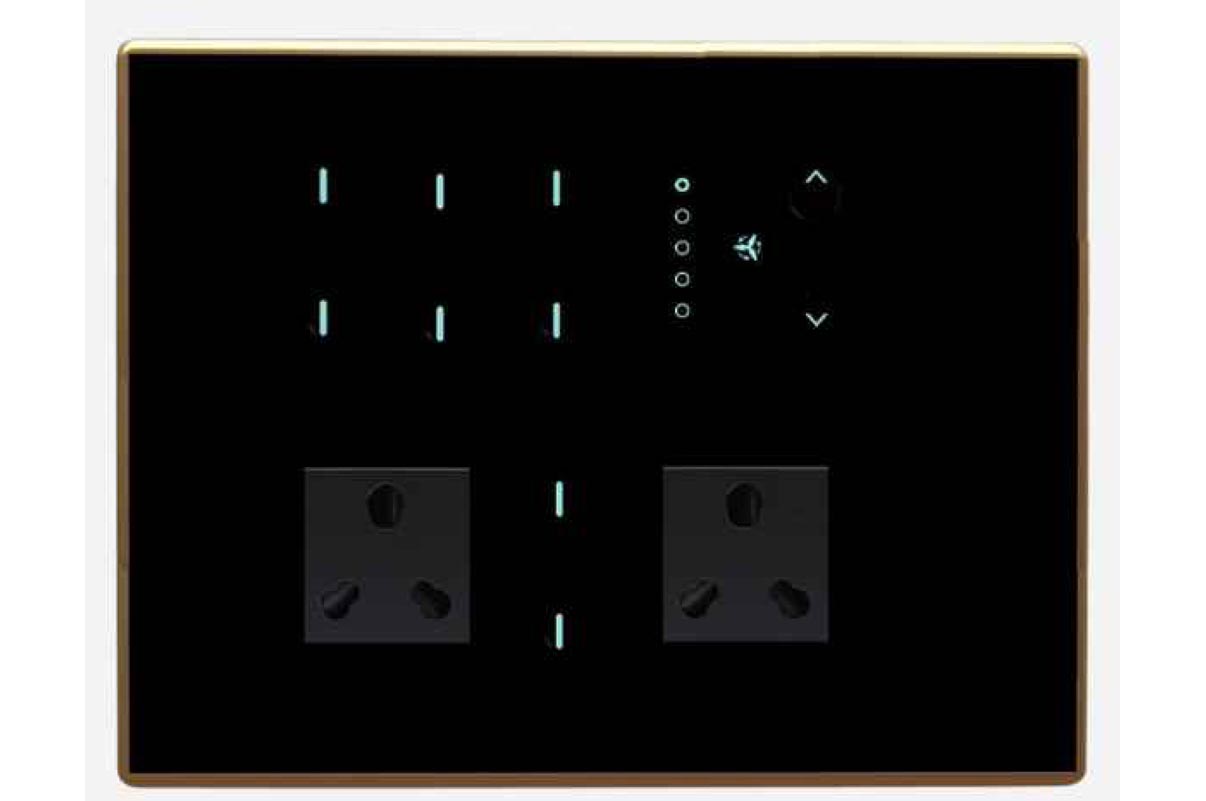 Full Glass Touch 14 Swith (2-25A) 2 Socket (2-10A)
