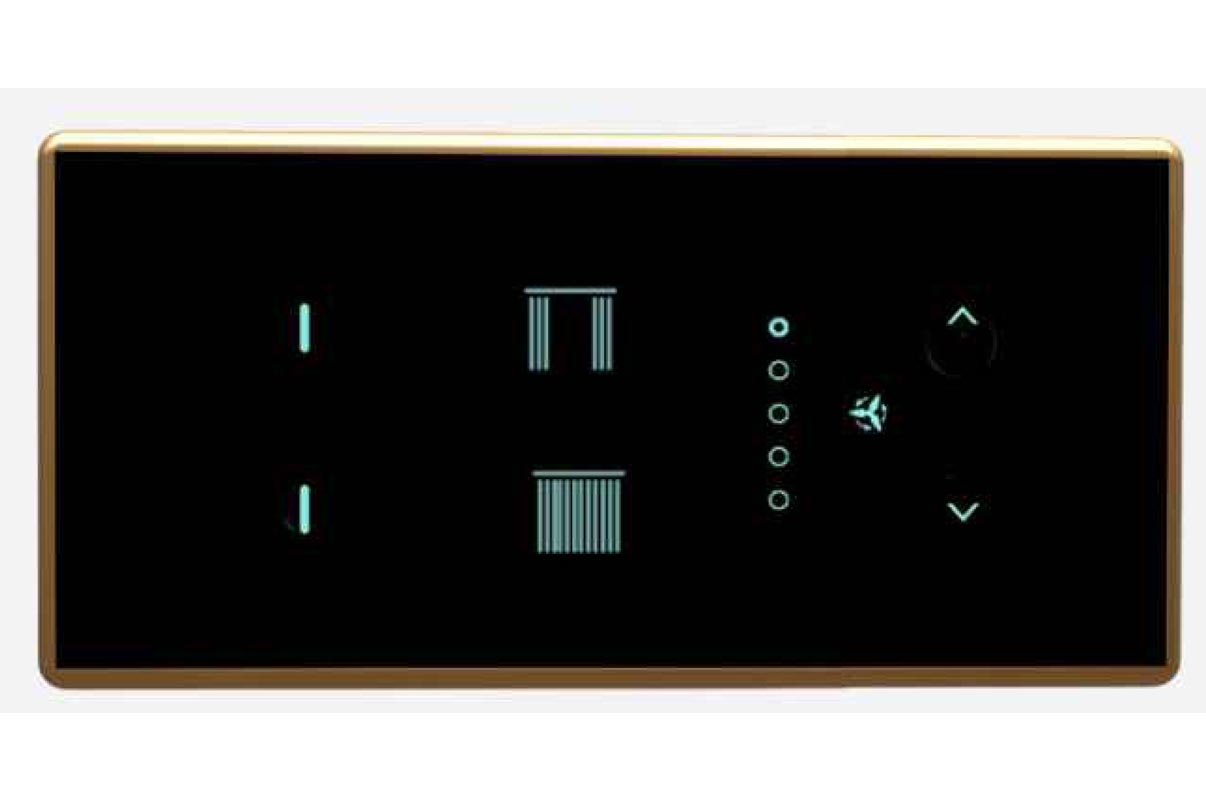 Full Glass Touch 4 Switch (1-25A) 1 Curtain