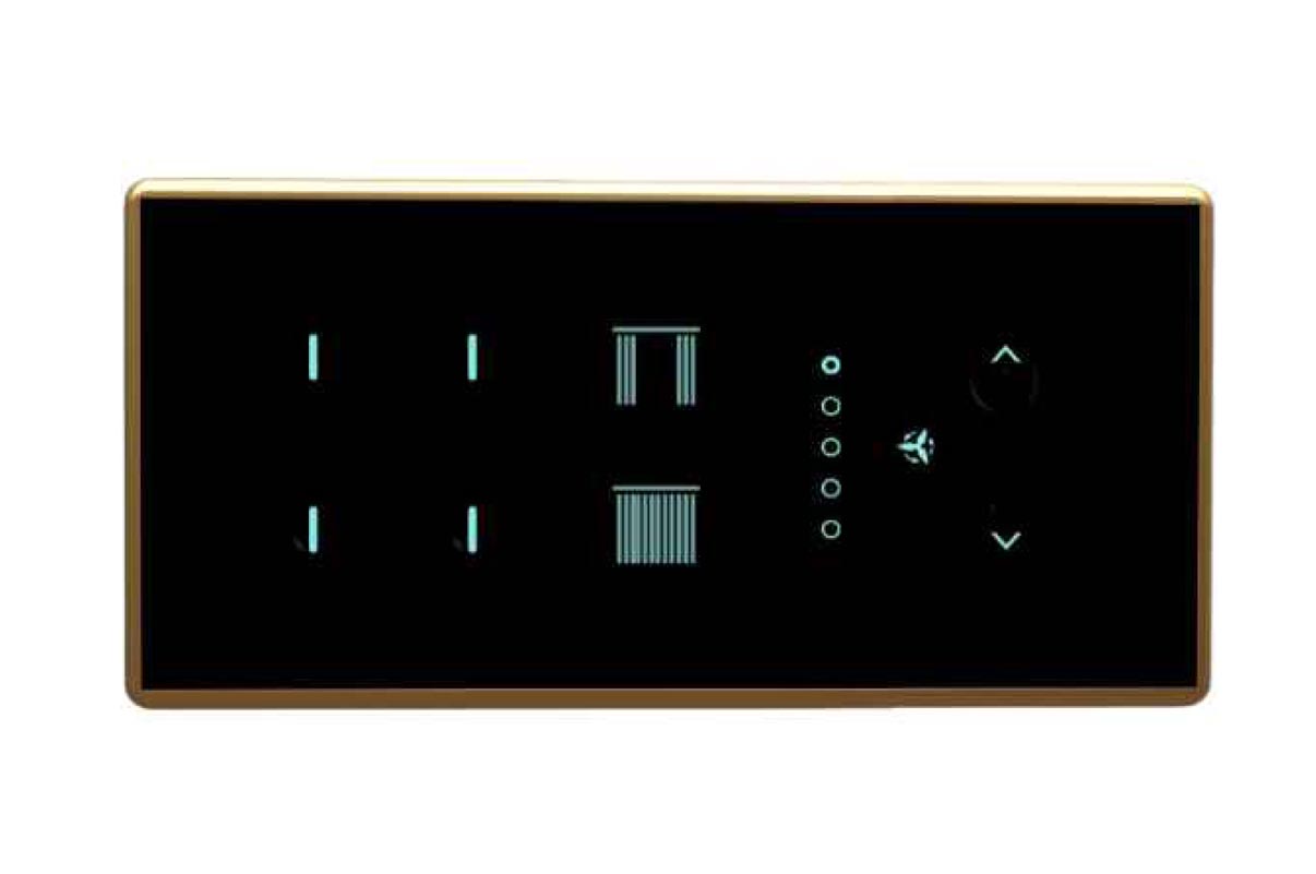 Full Glass Touch 2 Switch 1 Curtain