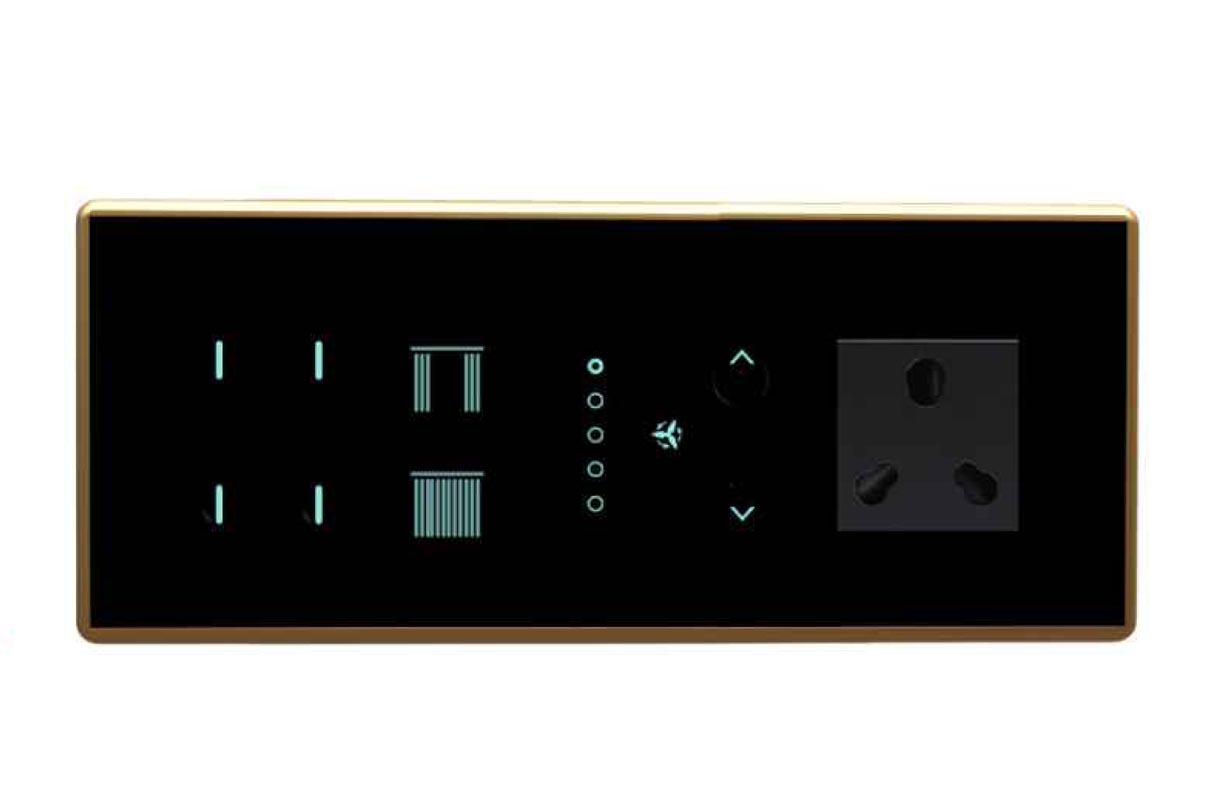 Full Glass Touch 12 Switch (2-25A) 2 Fan