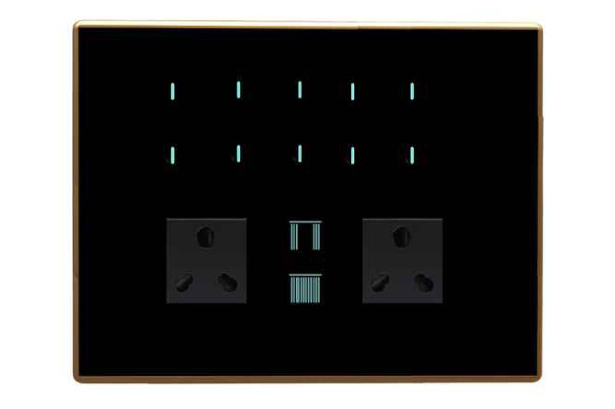 Full Glass Touch 16 Switch (4-25A) 2 Curtain
